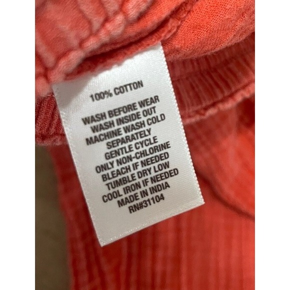 Wonderly Wide Leg Pants Gauze Womens Large Orange Boho Cottagecore Cropped - Picture 8 of 10